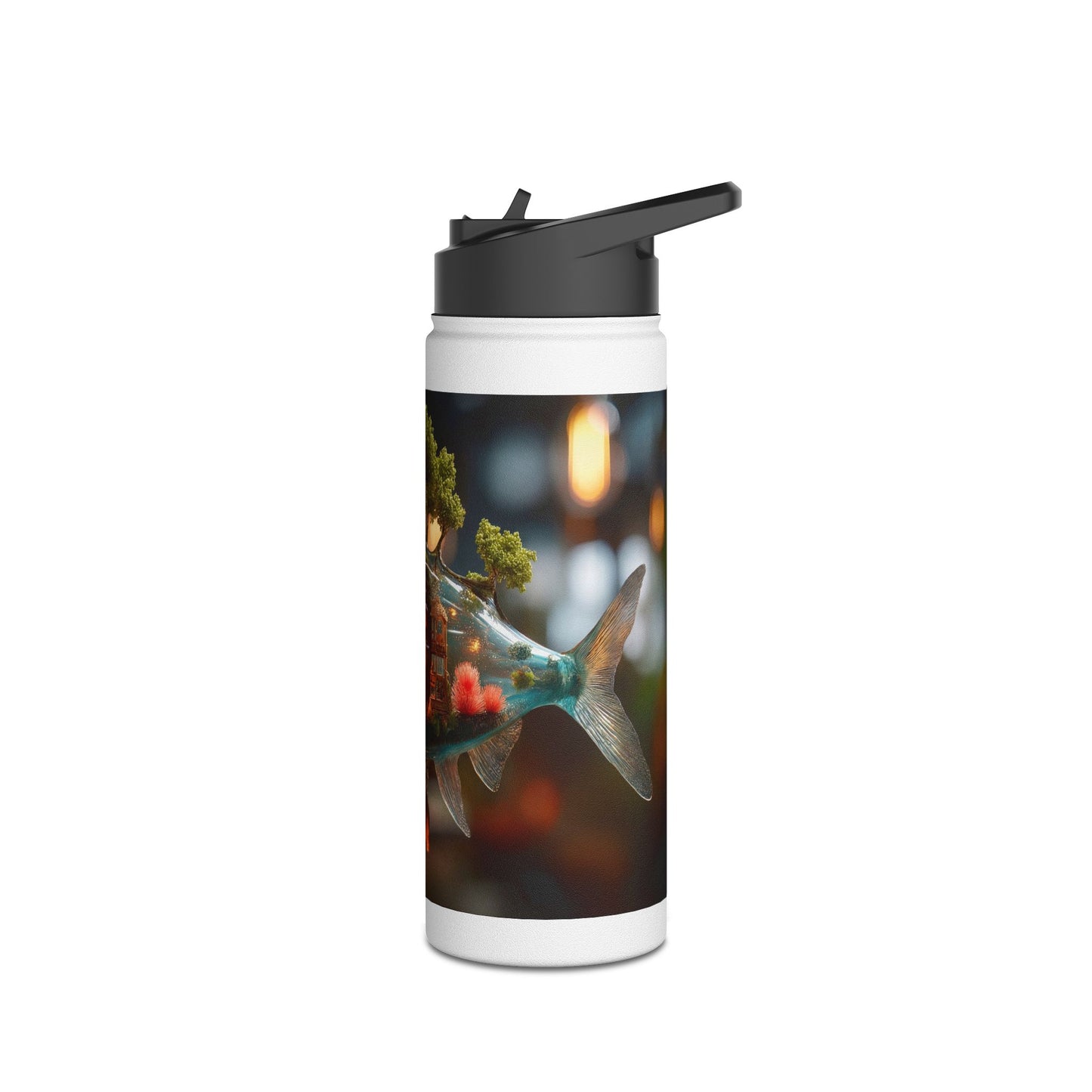 Whispering Forest Fish Water Bottle – Liquid Eden in a Glass Scaled World