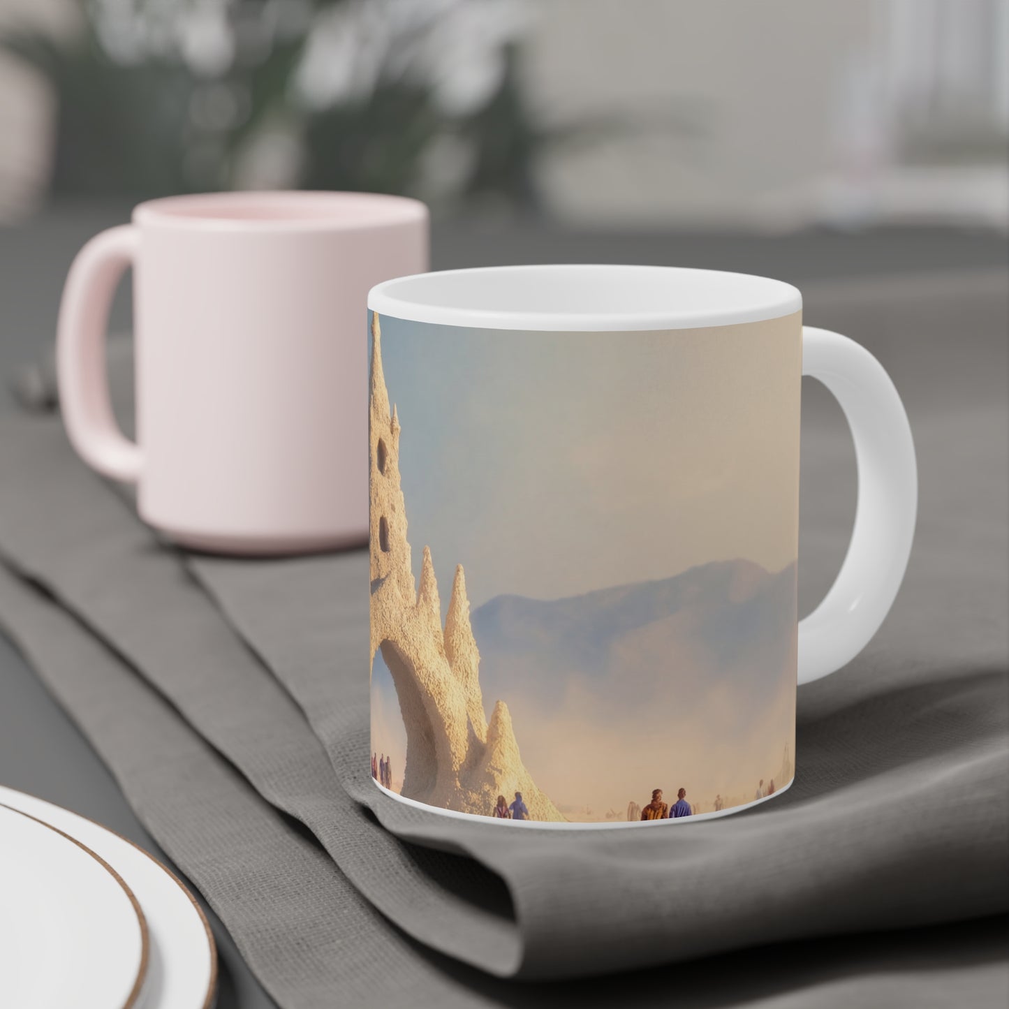 Desert Castle Ceramic Mugs (11oz\15oz\20oz) – Sunlit Sandstone Sentinel