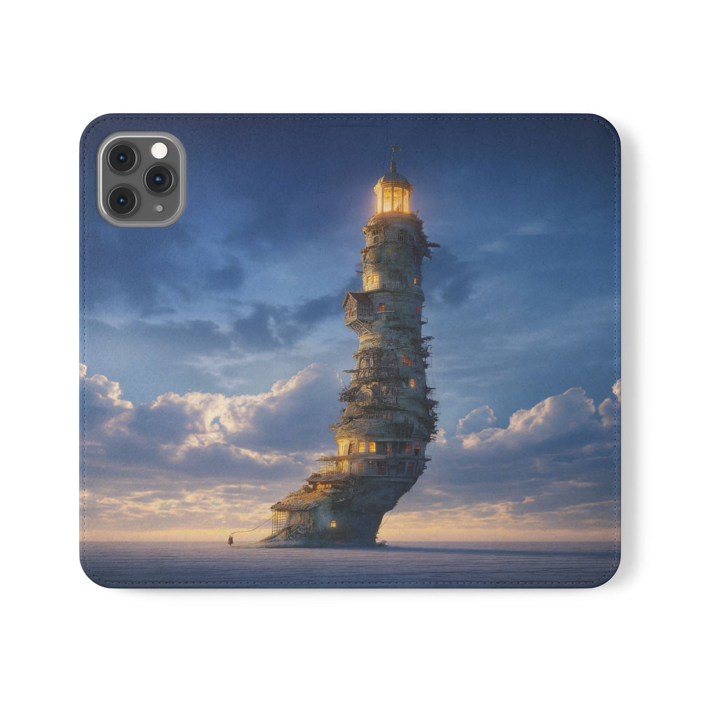 Twilight Sentinel Flip Cases – Lighthouse on a Storm-Tossed Sea