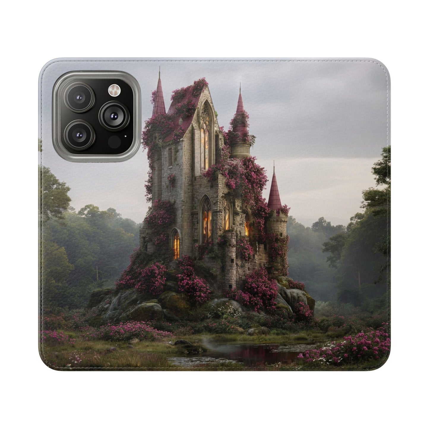 Blossom Spire Flip Cases – Pink Ivy Gothic Castle Cover