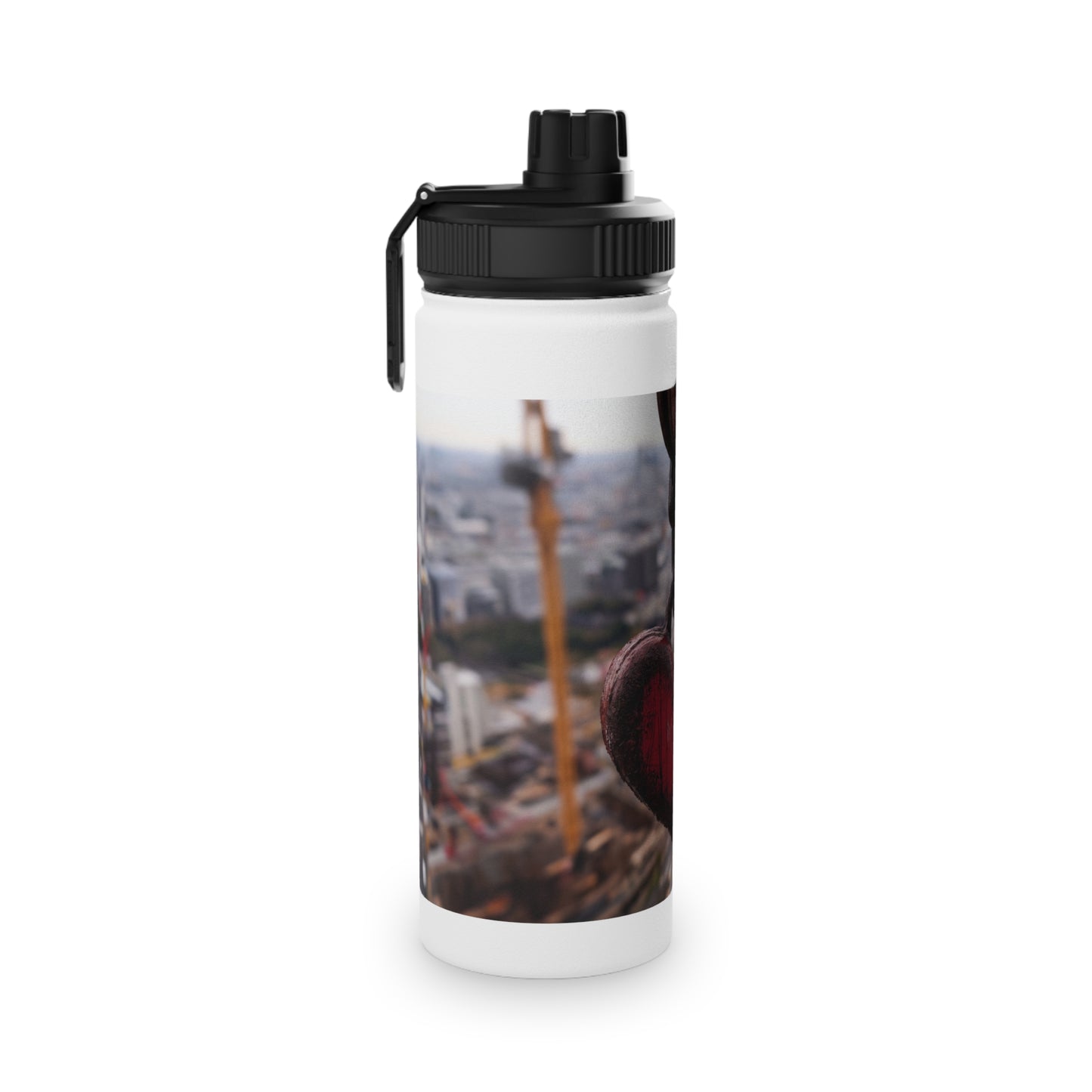 Rusty Heart Weight Bottle – Suspended Over Concrete Skies