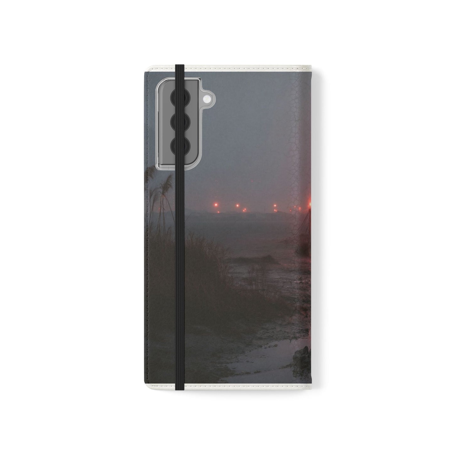 Crimson Circus Tent Flip Cases – Misty Coastside Lantern Scene