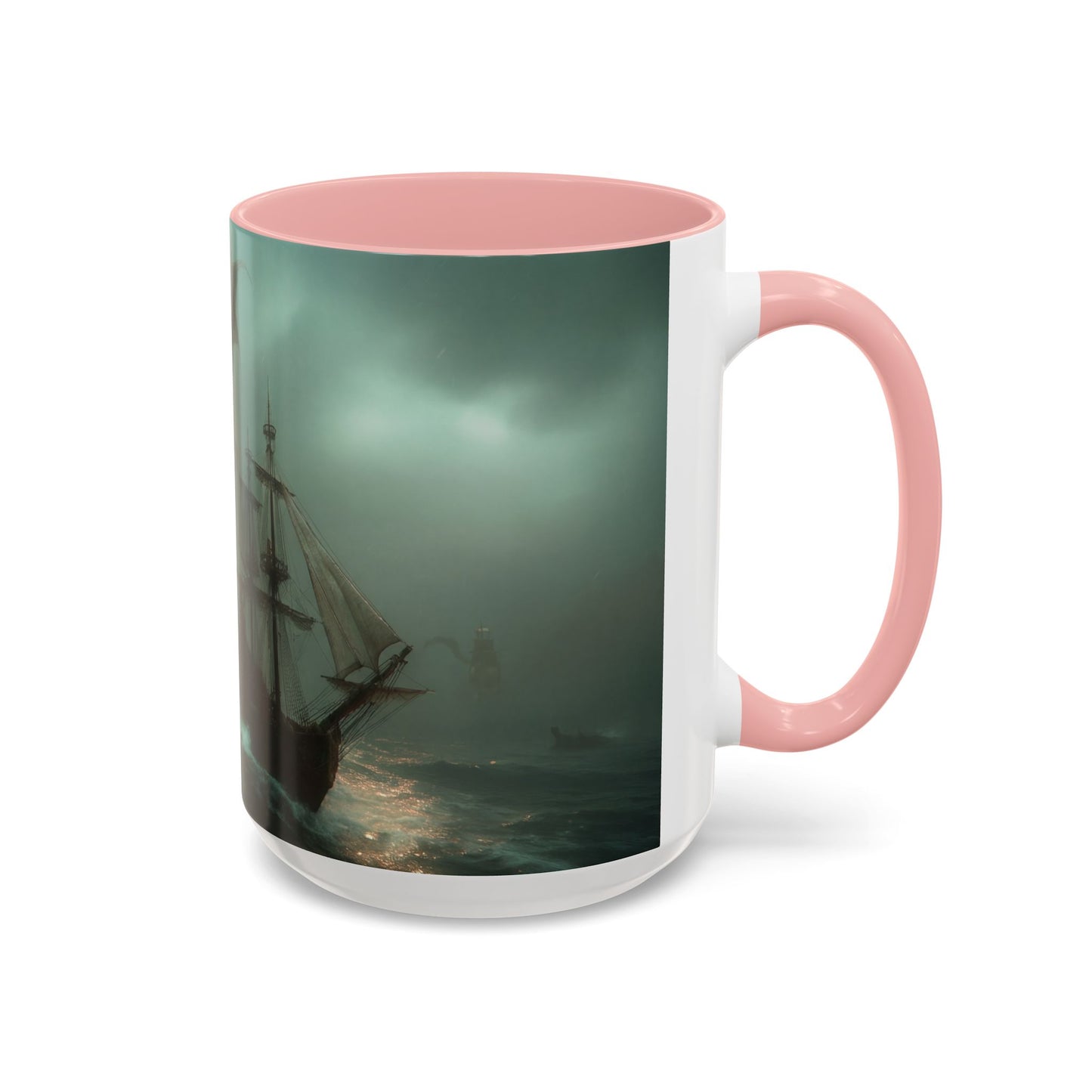 Leviathan Sentinel Accent Coffee Mug (11, 15oz) – Crimson Wyvern Guardian Seascape