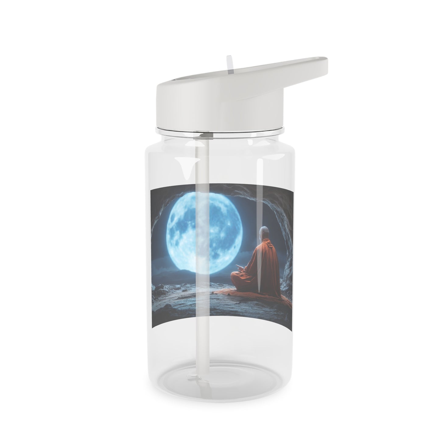 Moonlit Monk Tritan Water Bottle – Stillness Beneath the Celestial Glow