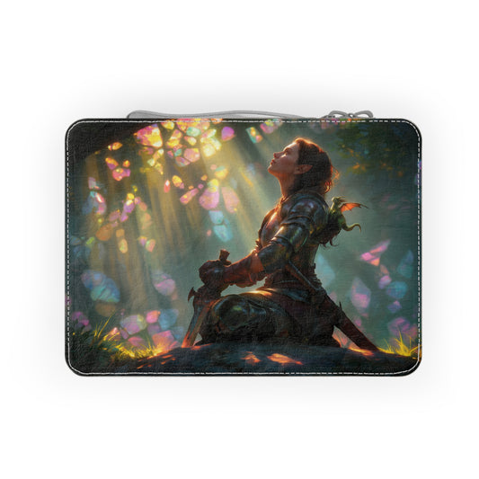 Elf Sentinel and Prism Dragon Lunch Bag – Dawn Light Fantasy Scene