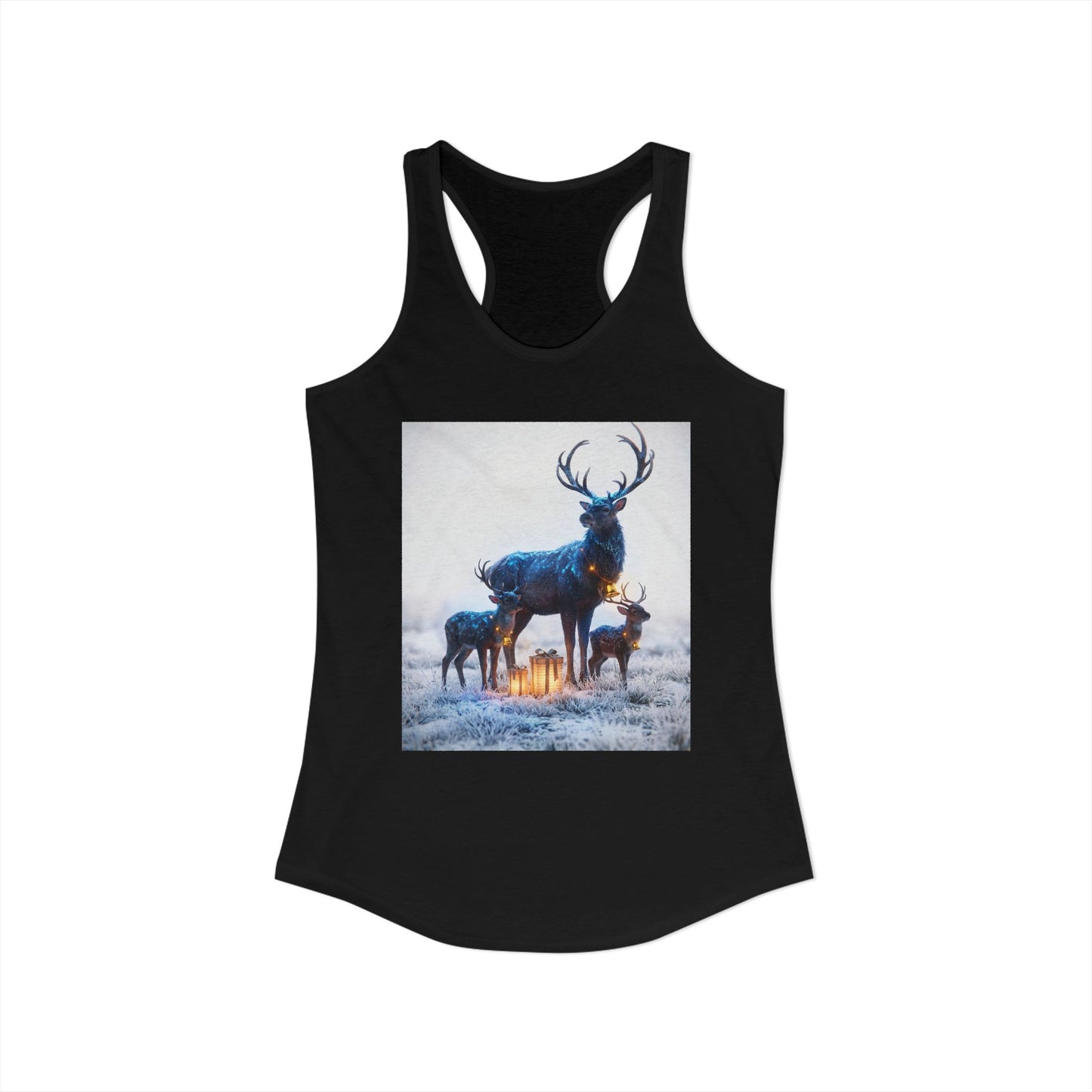 Starlit Stag Trio Women's Ideal Racerback Tank – Frosty Forest Gift Guardians