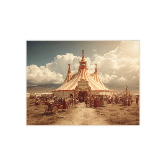 Grand Circus Tent Ceramic Photo Tile – Sunset Spectacle of Wonder