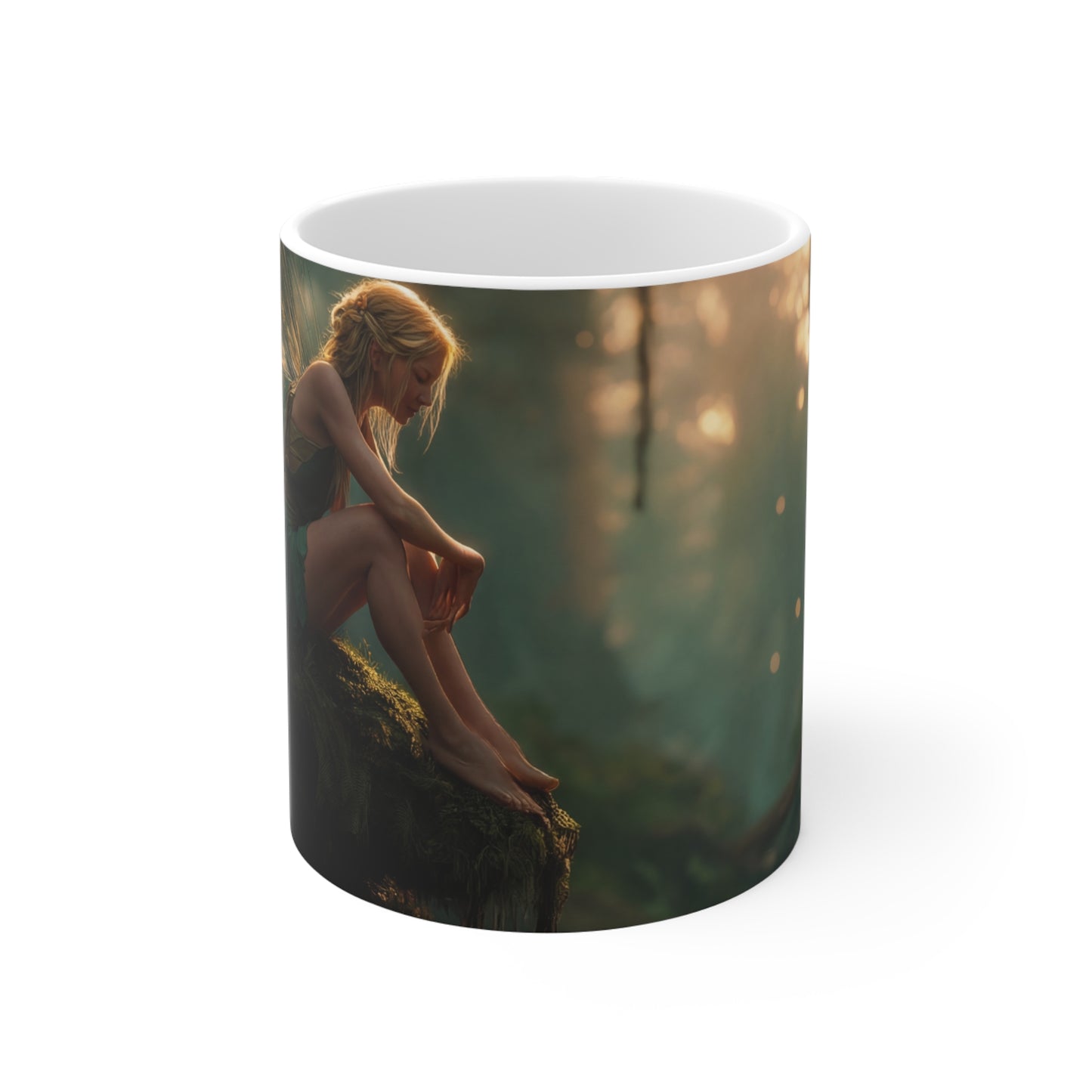 Forest Fairy by the Stream Ceramic Mugs (11oz\15oz\20oz) – Golden Hour Whispers