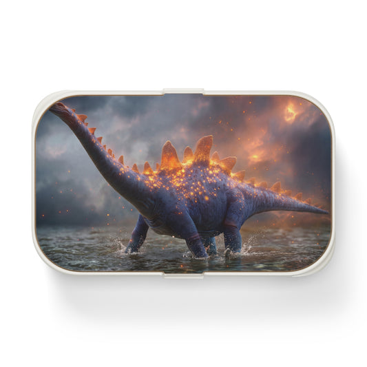 Celestial Stegosaurus Bento Lunch Box – Twilight Dinosaur Dreamscape