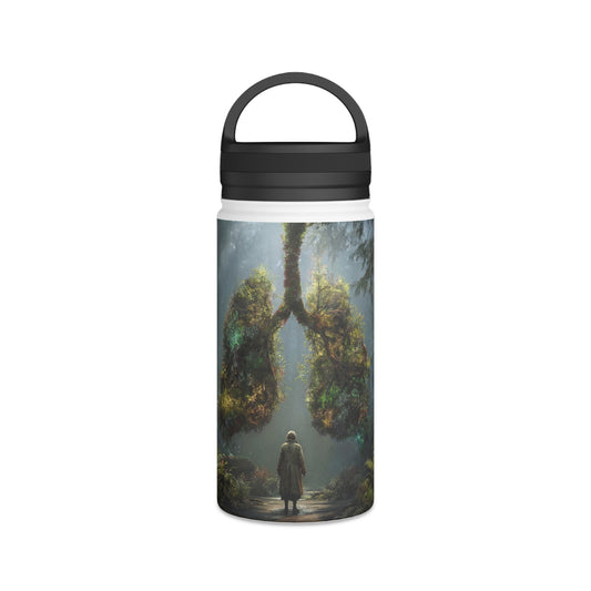 Lungs of the Forest Stainless Steel Water Bottle, Handle Lid – Breath of Ancient Canopy