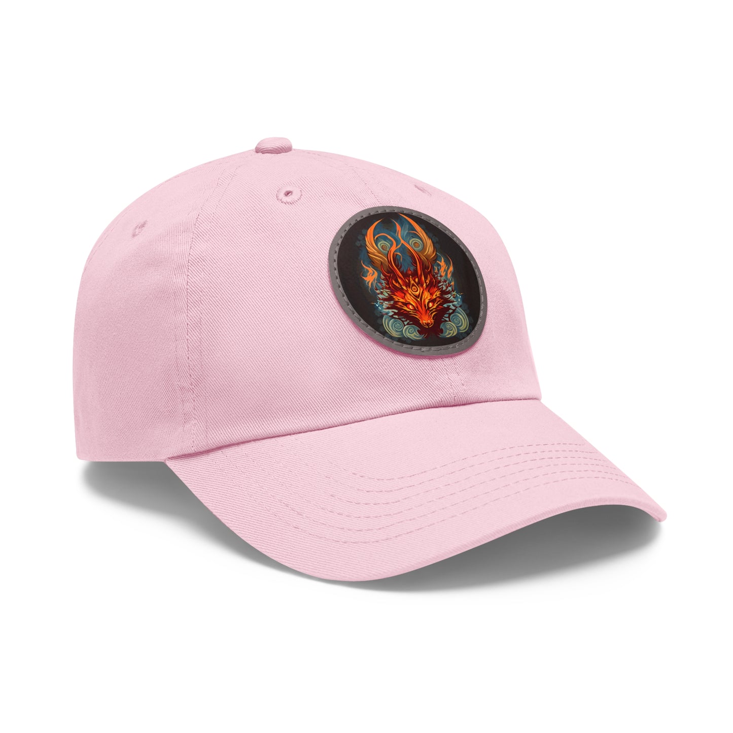 tshirt design, nine-tailed fox - Dad Hat with Leather Patch (Round)