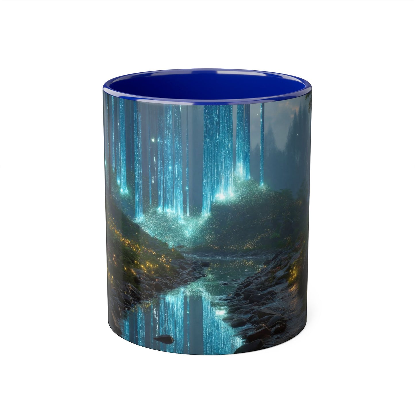 Blue Beam Forest Accent Mugs, 11oz – Luminescent Grove Streamside