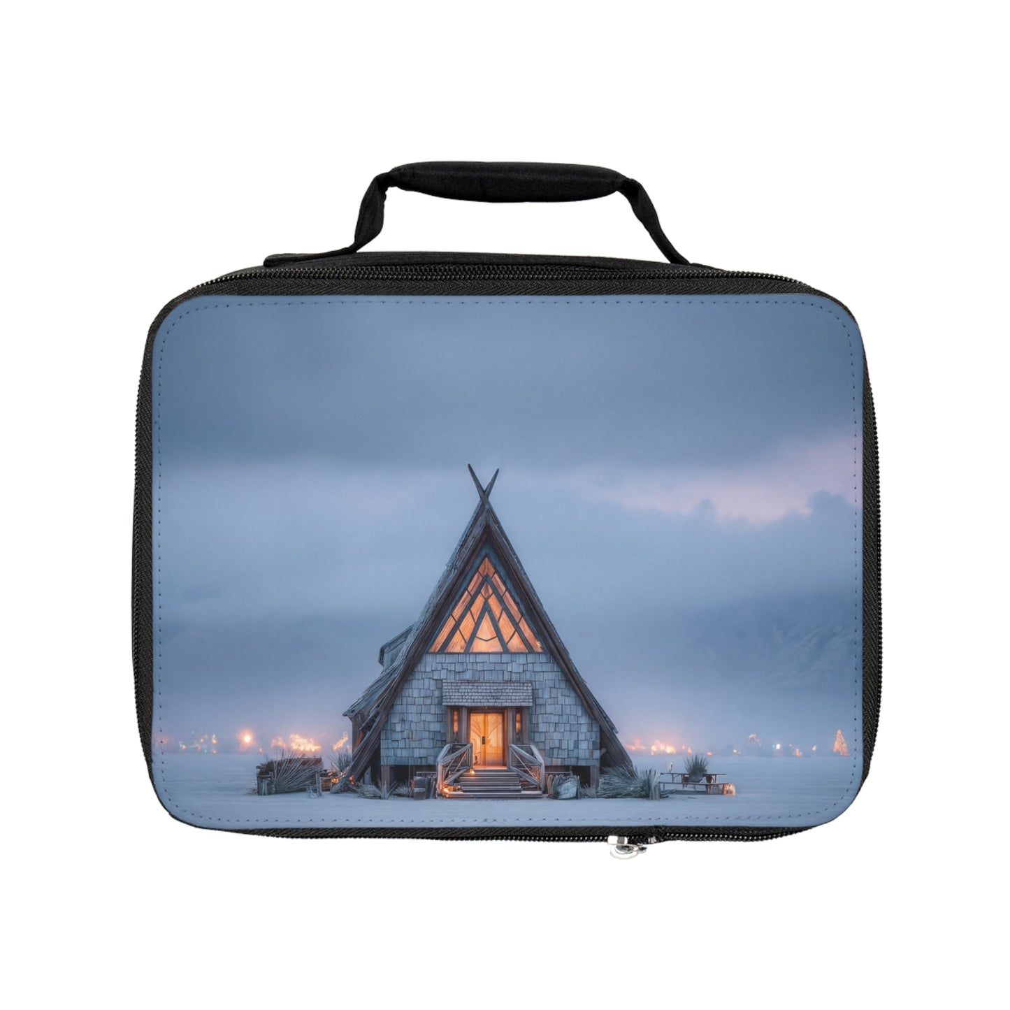 Arctic Chapel Lunch Bag – Warm Light in a Frozen World