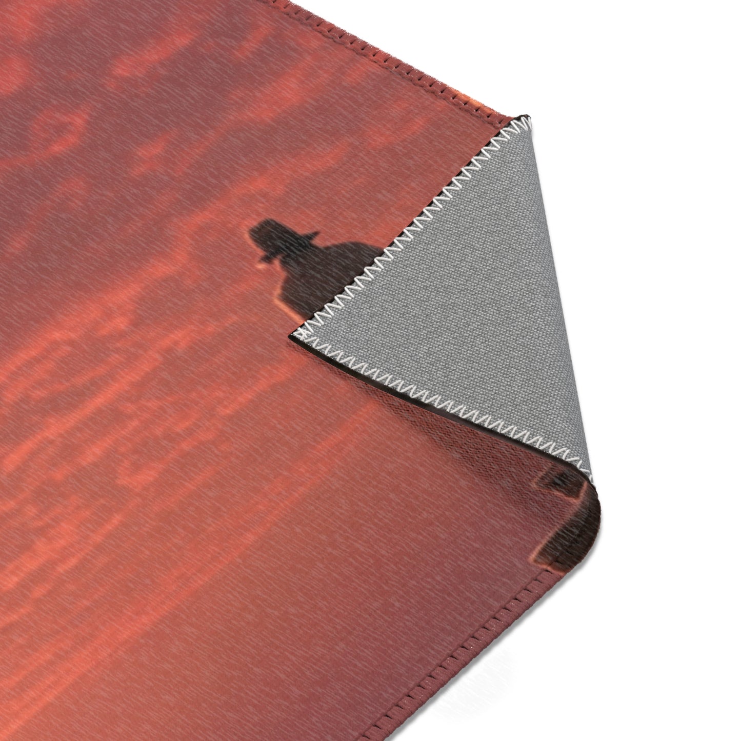 Lone Traveler Staircase Rug – Crimson Sunset Skyway