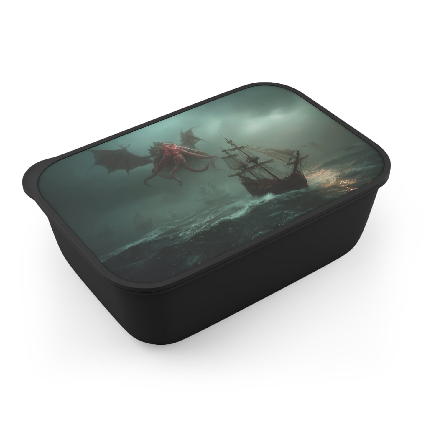 Leviathan’s Wrath PLA Bento Box with Band and Utensils – Storm-Soaked Ship’s Last Stand