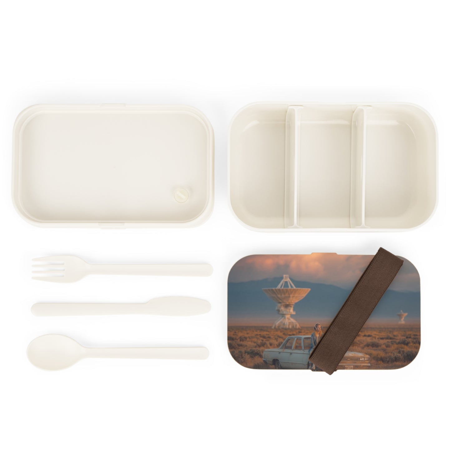 Radio Silence Bento Lunch Box – Desert Skyline with Satellite Domes