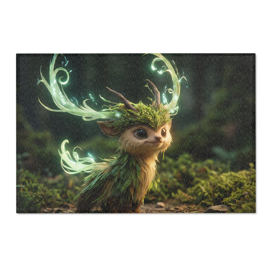Forest Spirit Deer Rug – Whimsical Luminescent Antler Dream