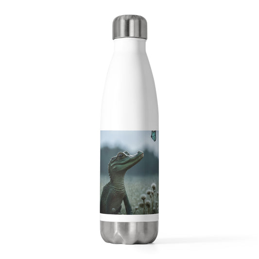 Tiny Crocodile & Blue Butterfly 20oz Insulated Bottle – Whispering Wetlands Dreamscape