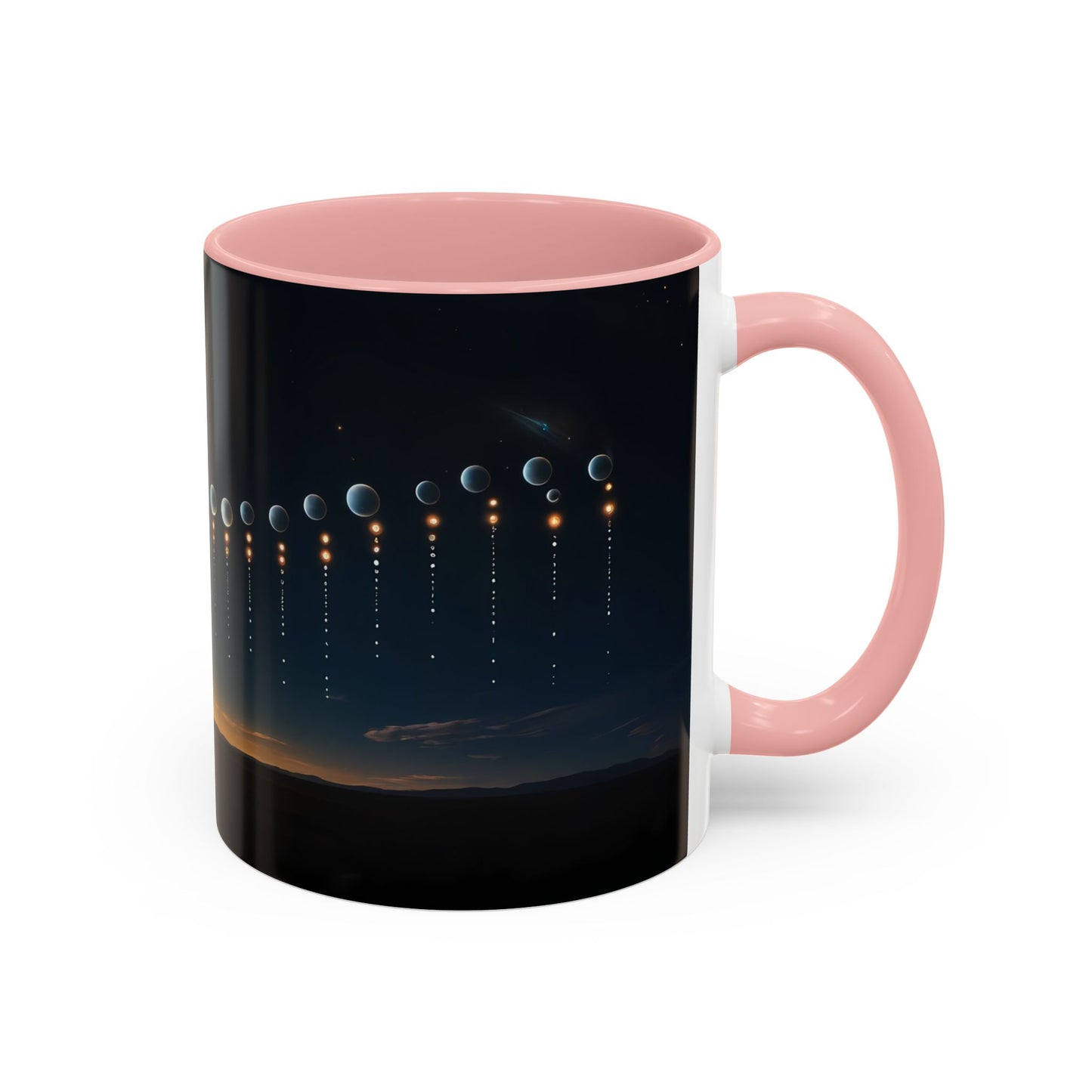 Celestial Pathway Accent Coffee Mug (11, 15oz) – Lone Walker Among Falling Moons