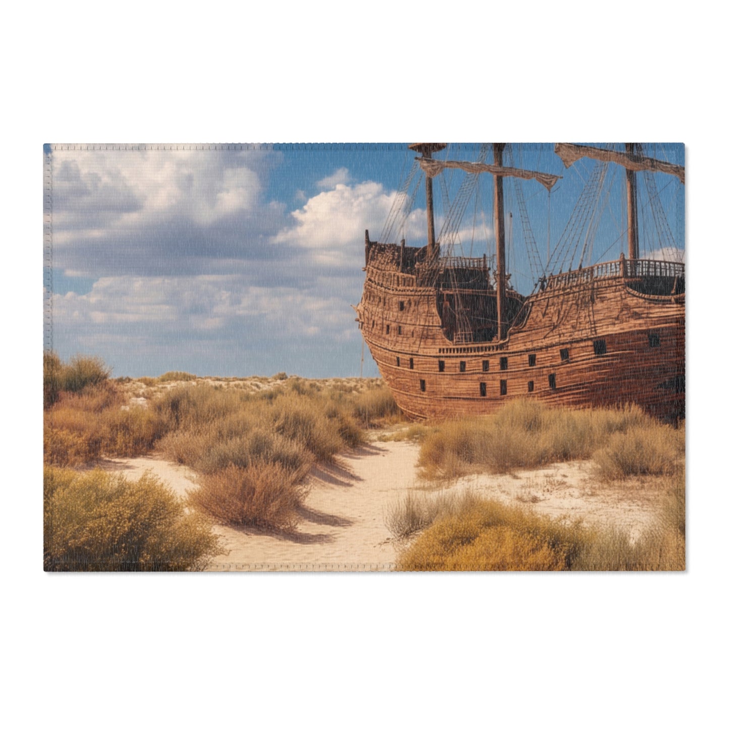 Desert Shipwreck Area Rug – Sun-Drenched Salvage Dreamscape