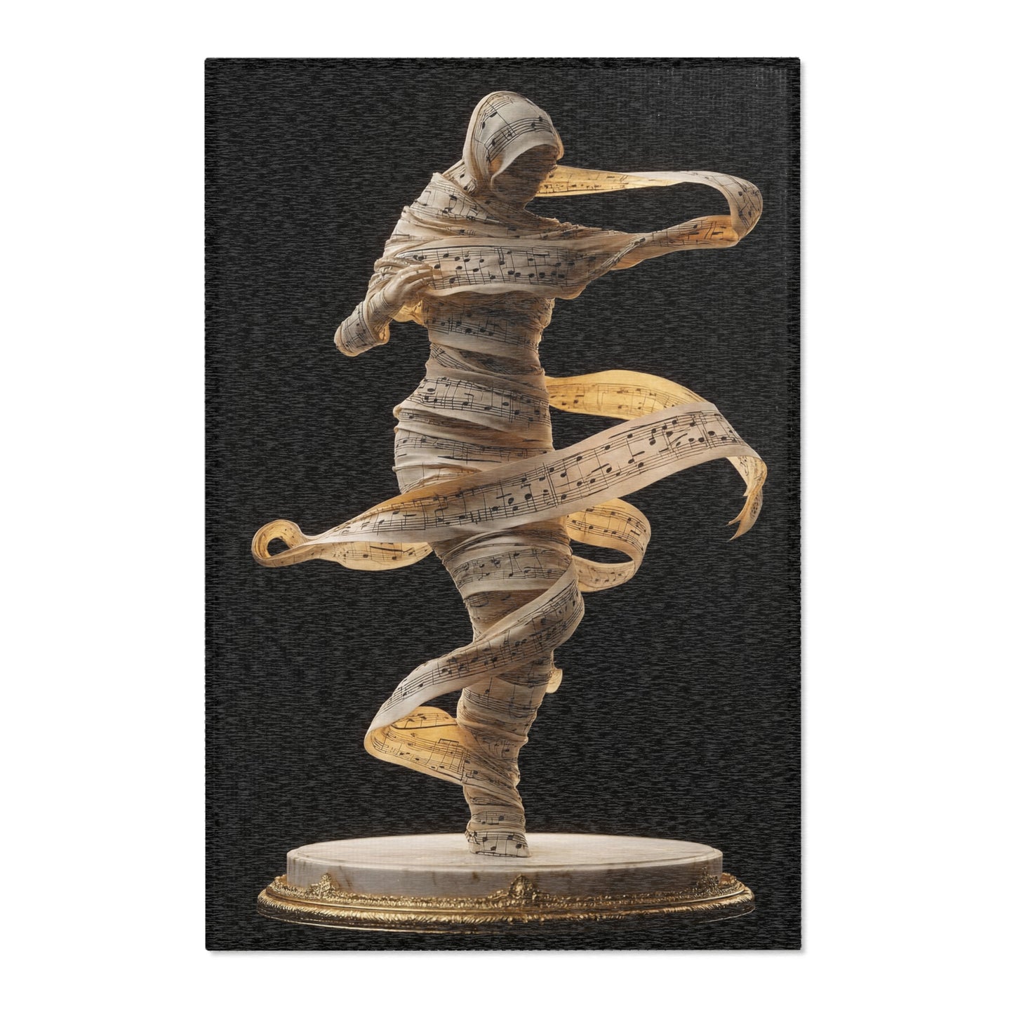 Melodic Muse Area Rug – Whirling Symphony in Golden Notes