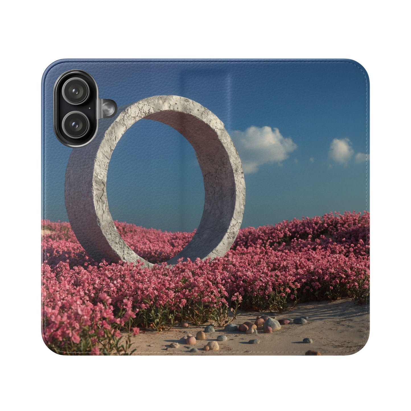 Stone Circle Flip Cases – Pink Flower Field Monument