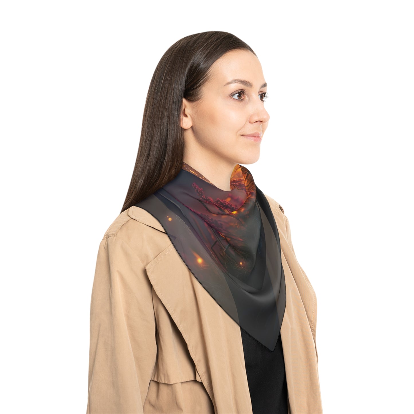 Luminescent Dragonfly Poly Scarf – Twilight Meadow Glow