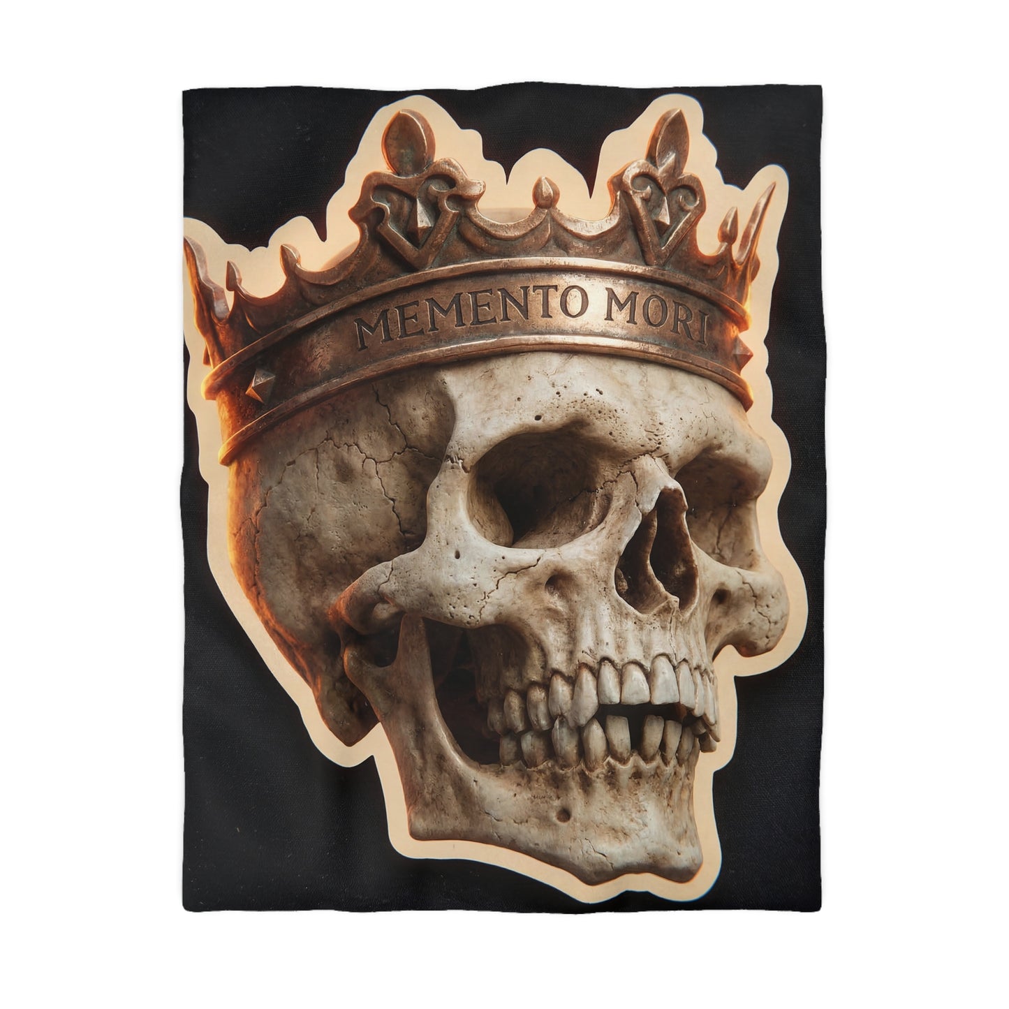Crowned Skull Microfiber Duvet Cover – Regal Memento Mori Dreamscape