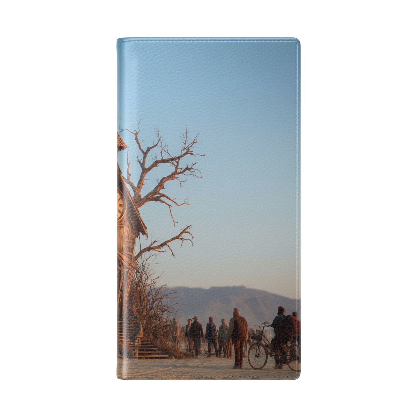 Clocktower Wanderers Flip Cases – Dusty Desert Sentinel Scene