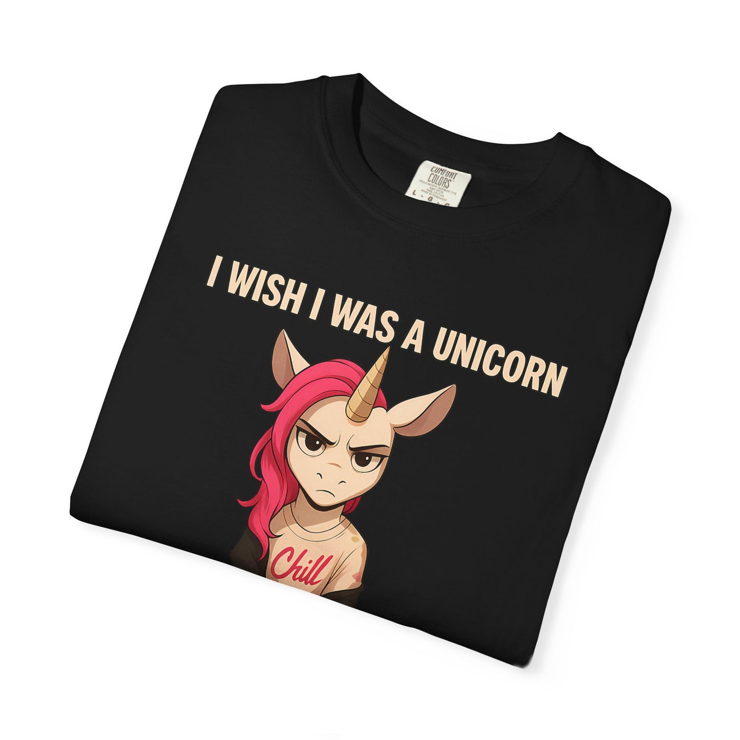 Angry Unicorn with Pink Hair - T-Shirt