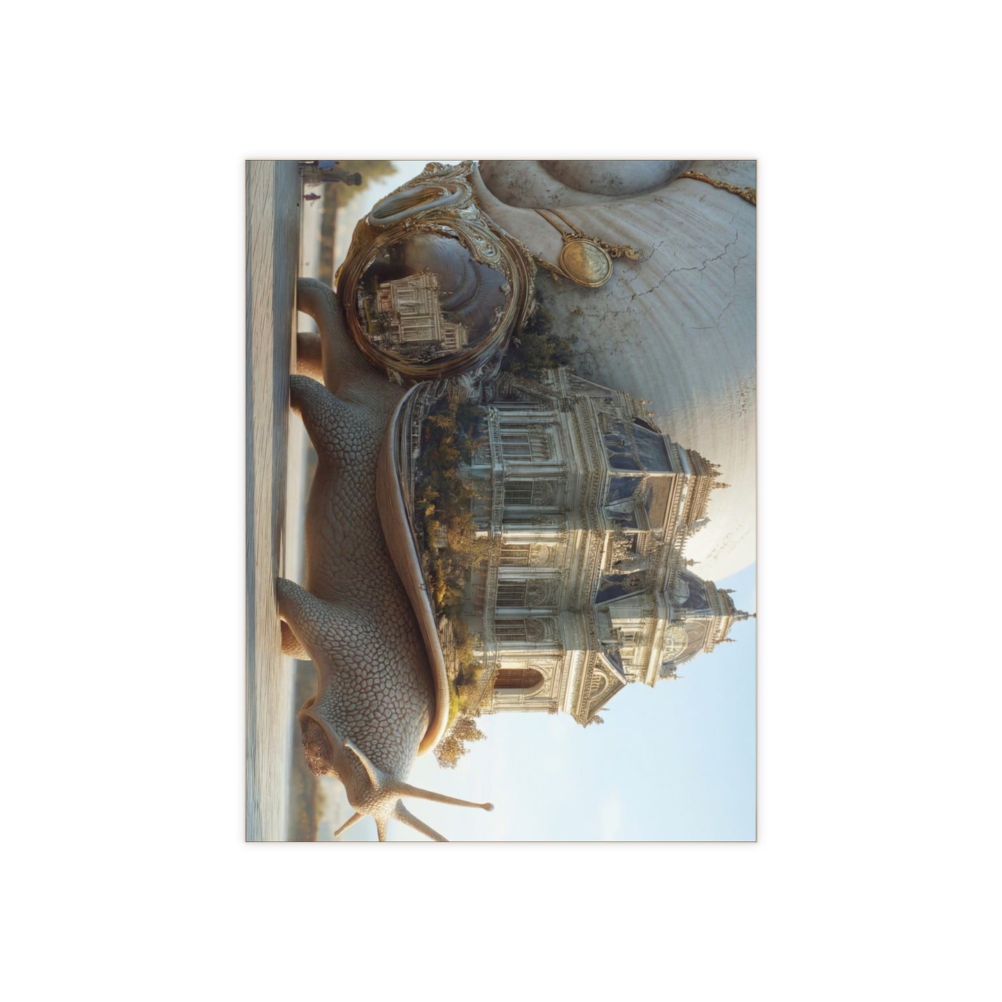 Grand Palace Snail Ceramic Photo Tile – Slow Travel Dreamscape