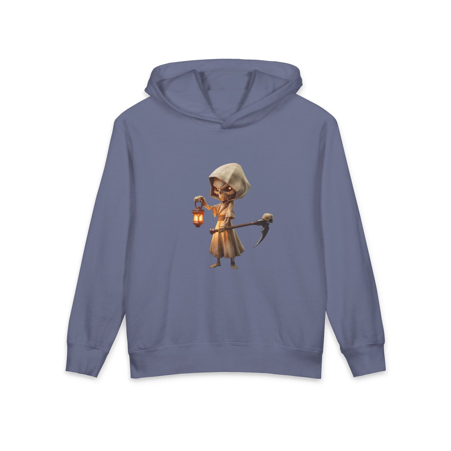 Lantern-Bearing Reaper Youth Hoodie – Glowing Bone Guardian Sentinel