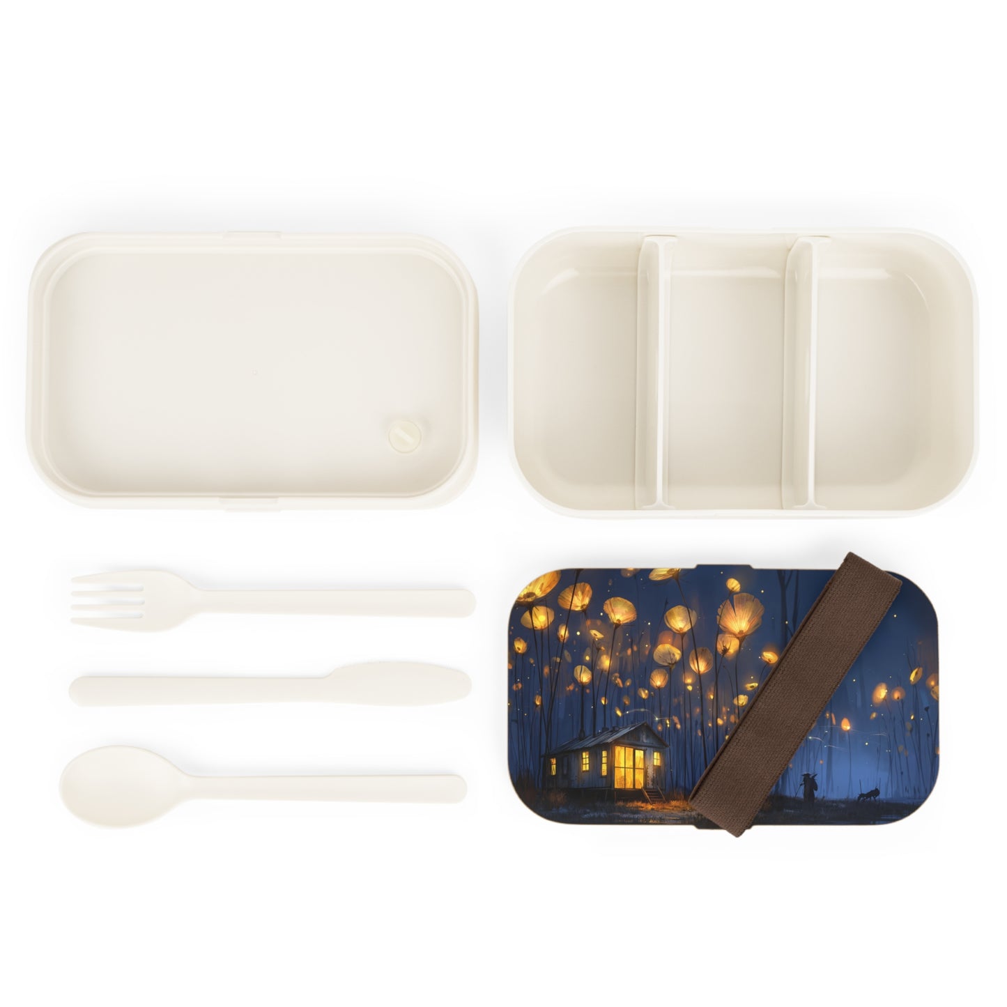 Luminescent Flower Meadow Bento Lunch Box – Warm Glow of the Night Bloom