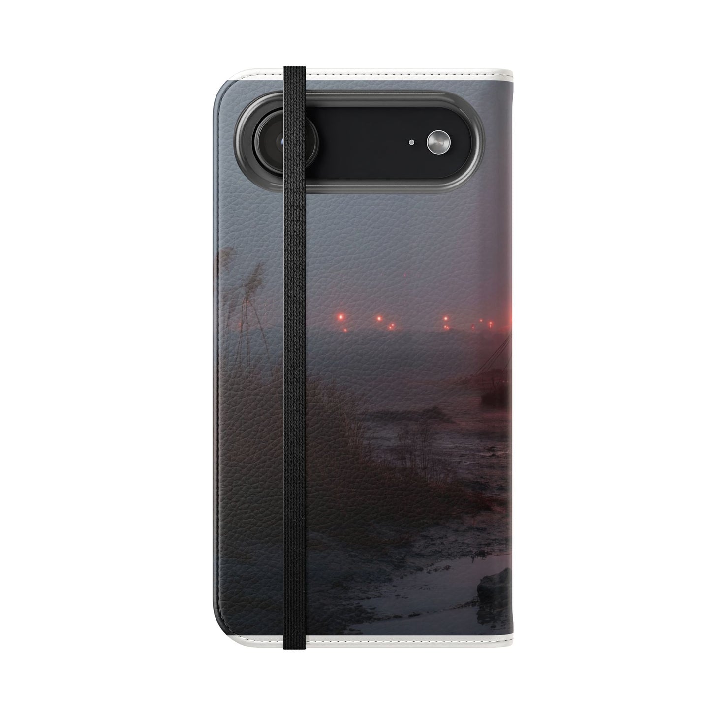 Crimson Circus Tent Flip Cases – Misty Coastside Lantern Scene