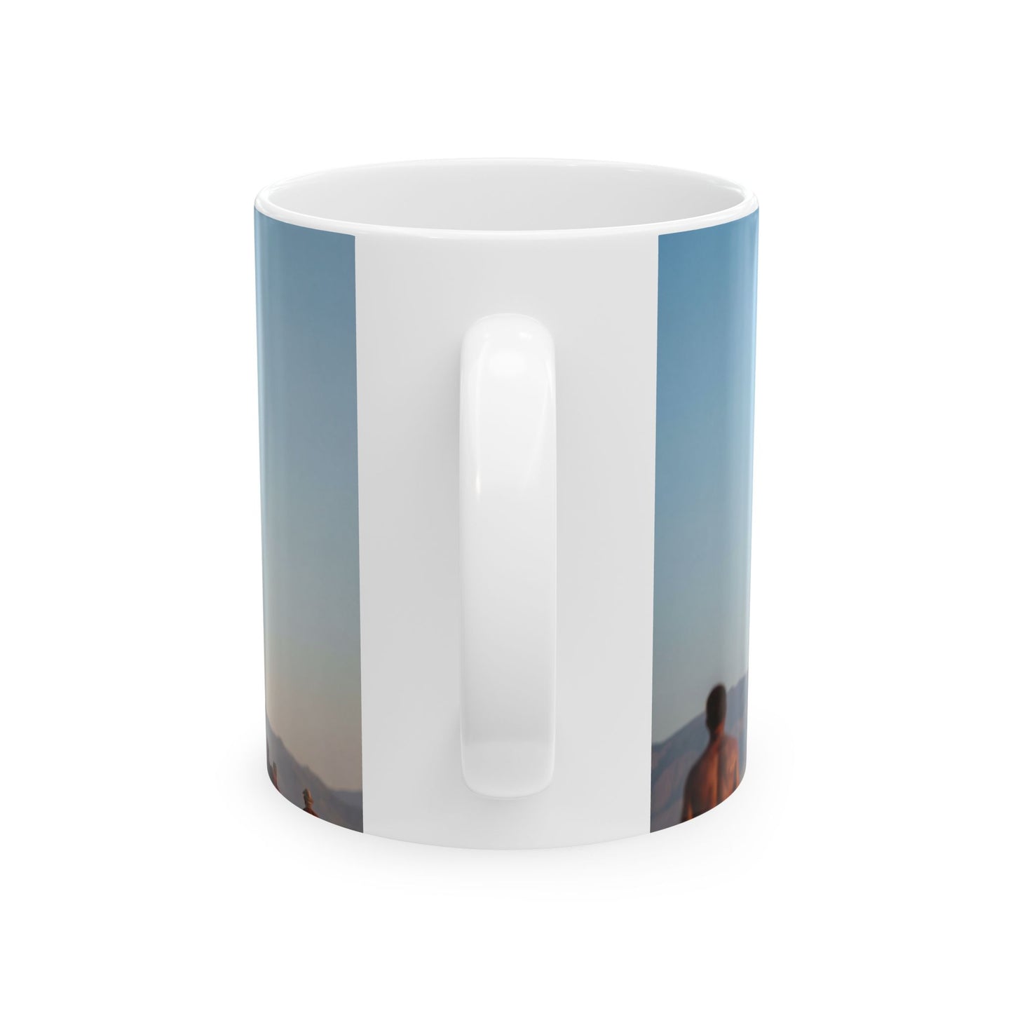Clock Tower in the Desert Ceramic Mug – Timeless Wanderer’s Oasis