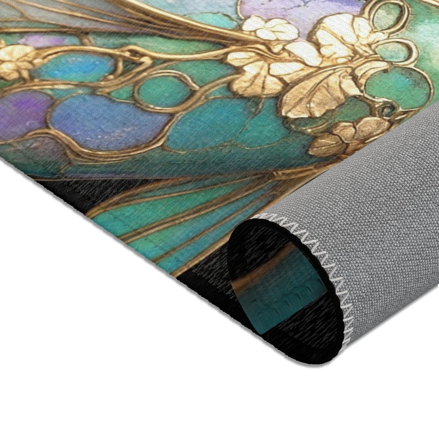 Art Nouveau Koi Area Rugs – Luminous Gold & Azure Dreamscape