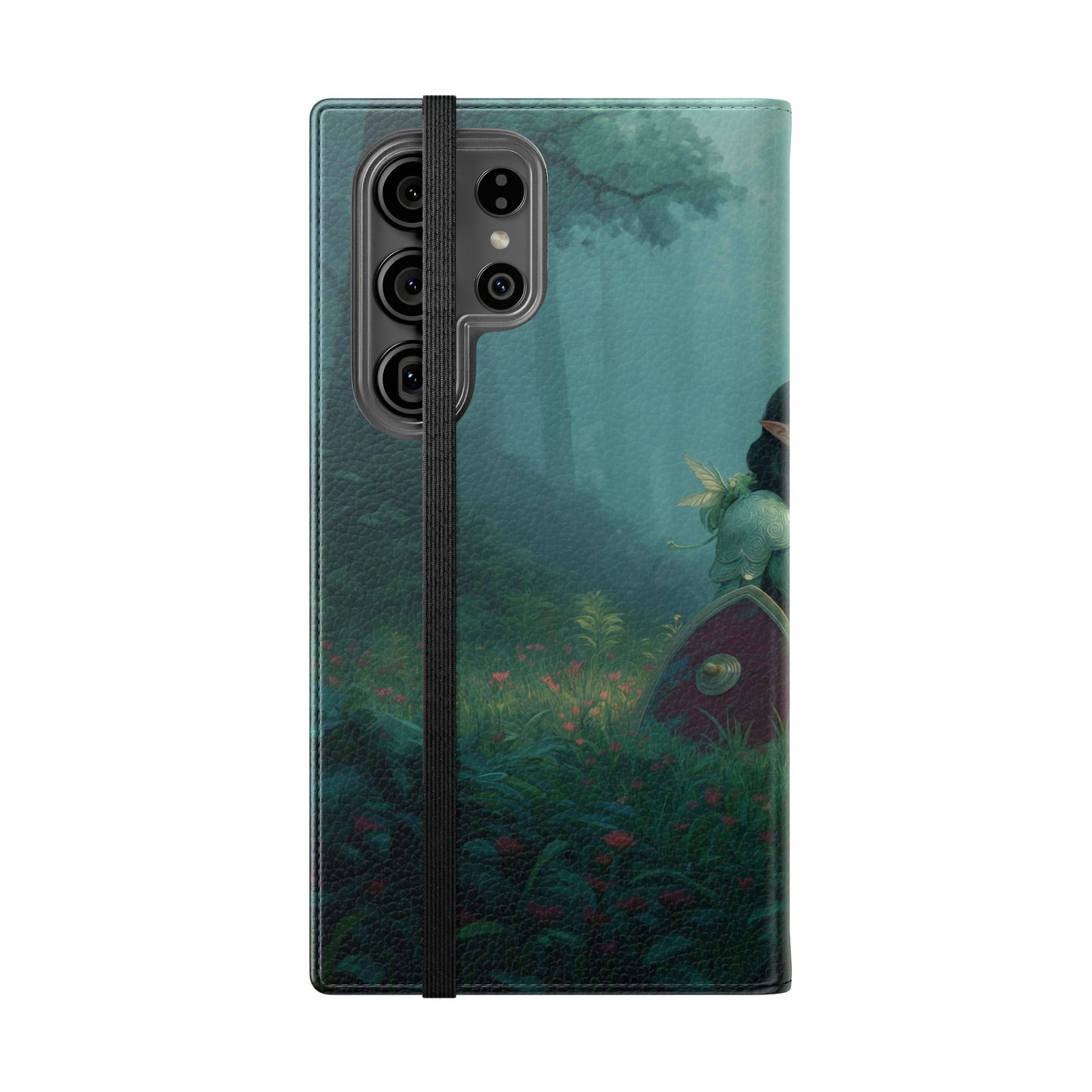 Woodland Sentinel Flip Cases – Green Knight in Misty Grove