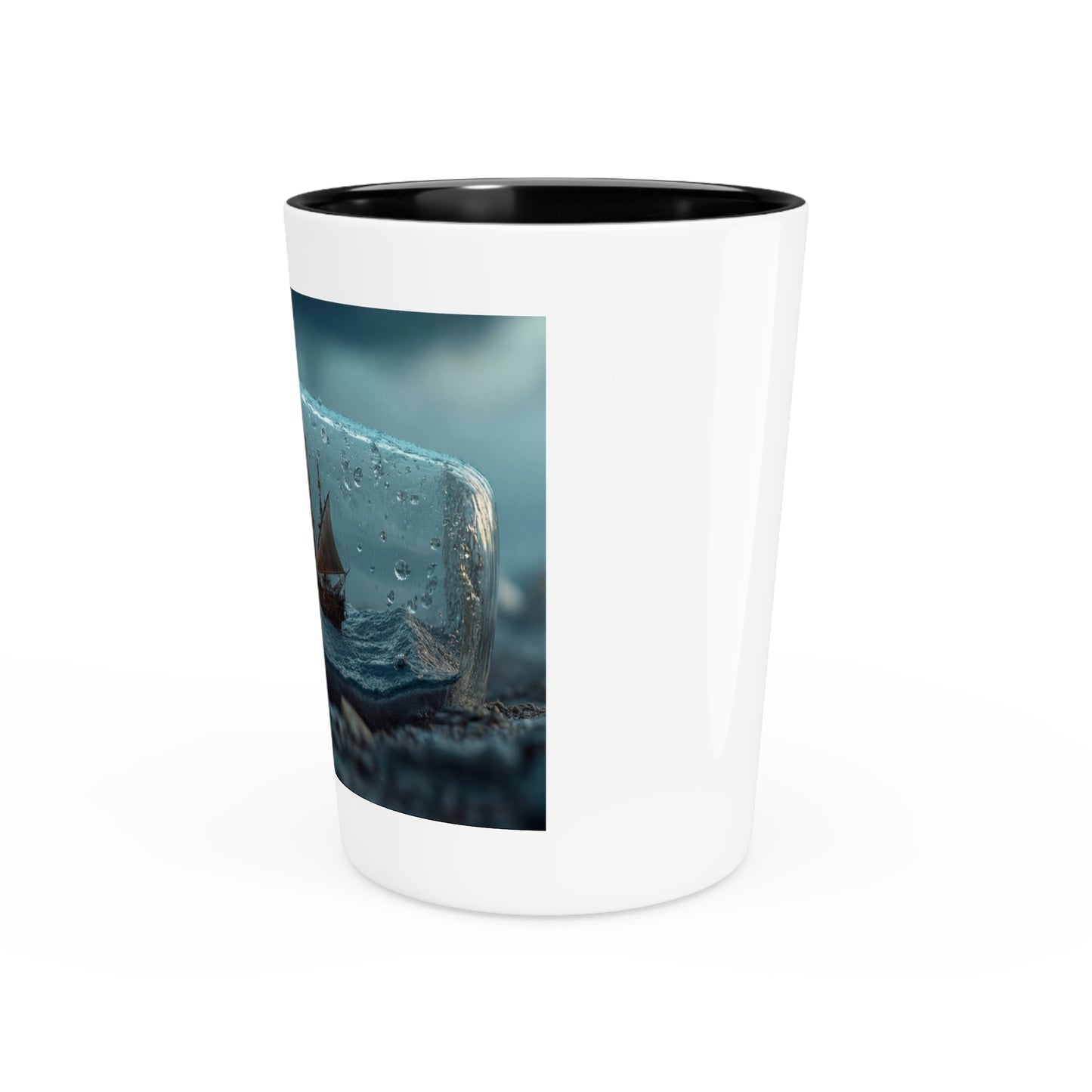 Stormbound Galleon Shot Glass – Lightning-Struck Seascape