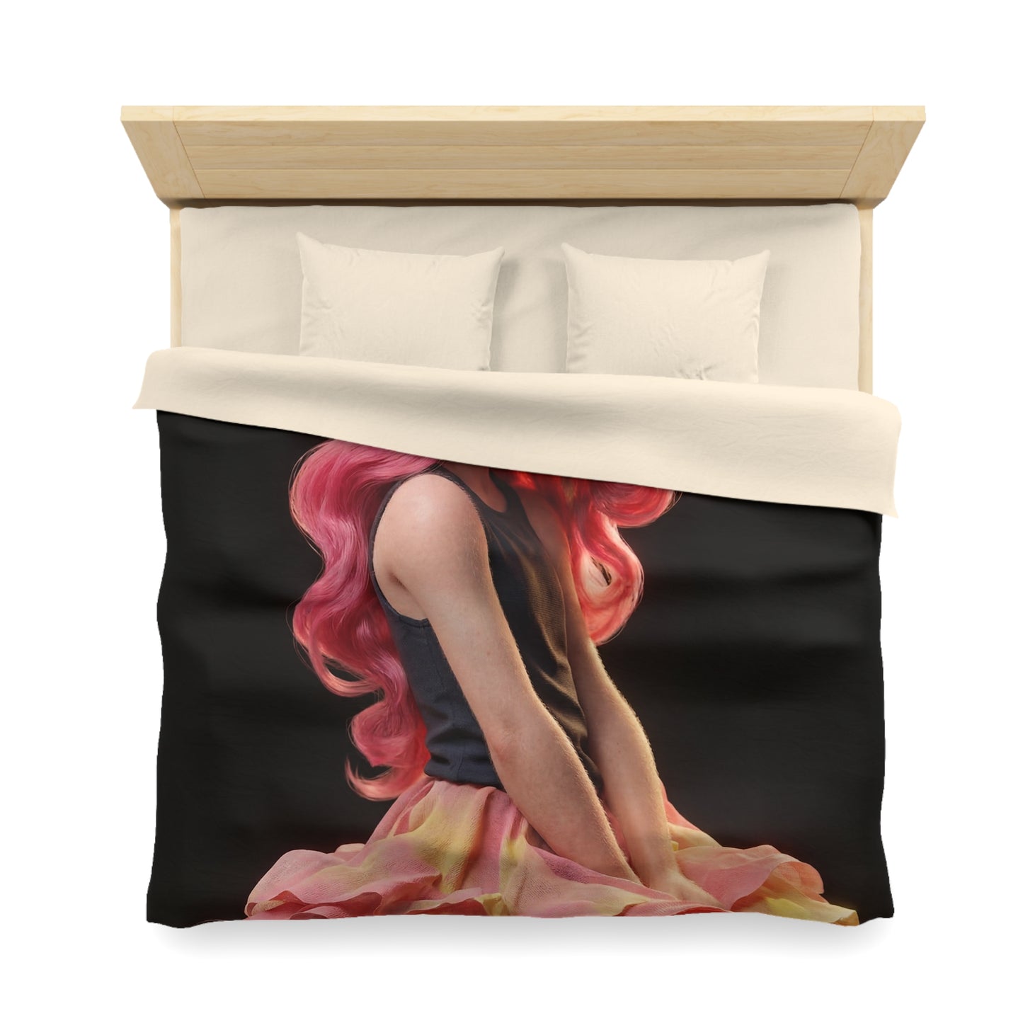 Pink Unicorn Girl Microfiber Duvet Cover – Soft Glow in Your Sleep Sanctuary