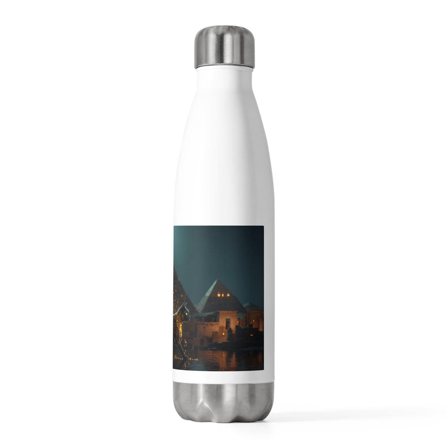 Starlit Cat by Pyramids 20oz Insulated Bottle – Midnight Nile Guardian