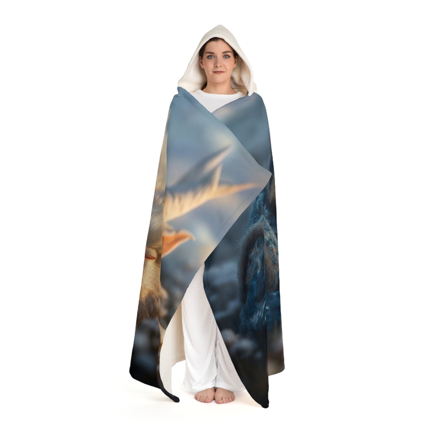 Slumbering Dragon Guardian Sherpa Fleece Blanket – Frost-Bitten Sanctuary