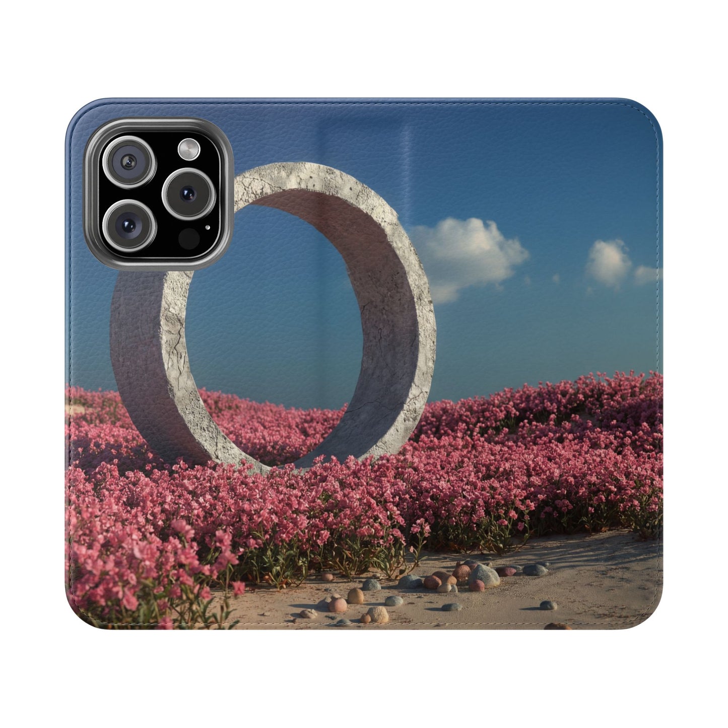 Stone Circle Flip Cases – Pink Flower Field Monument