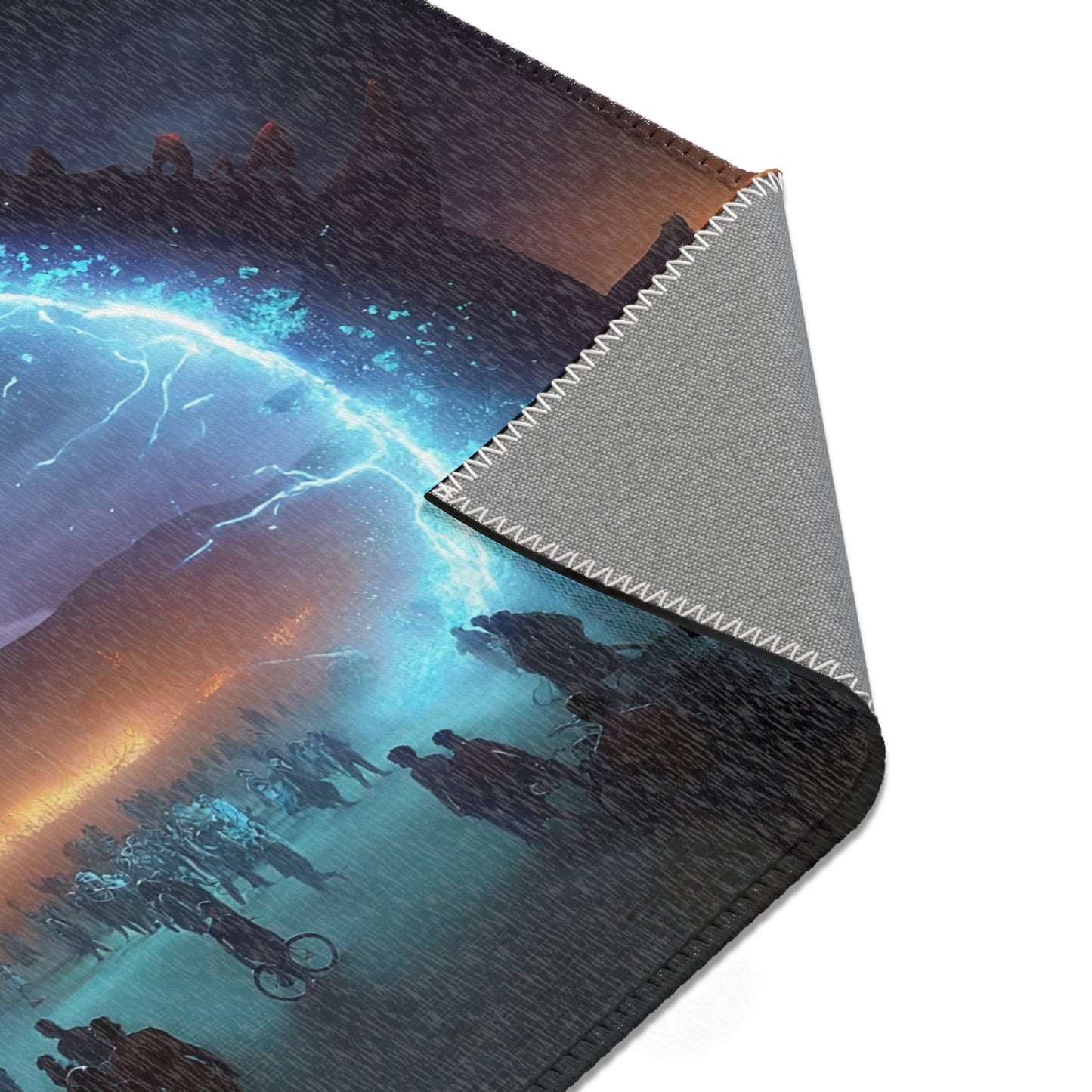 Celestial Rift Area Rugs – Where Lightning Meets the Desert Night