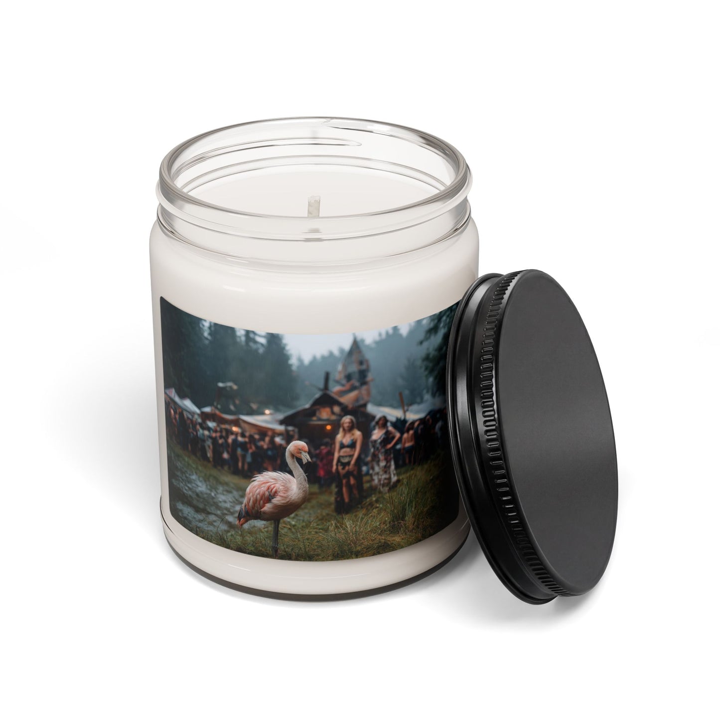 Rain-Slicked Flamingo Scented Soy Candle, 9oz – Whisper of the Wet Woodland
