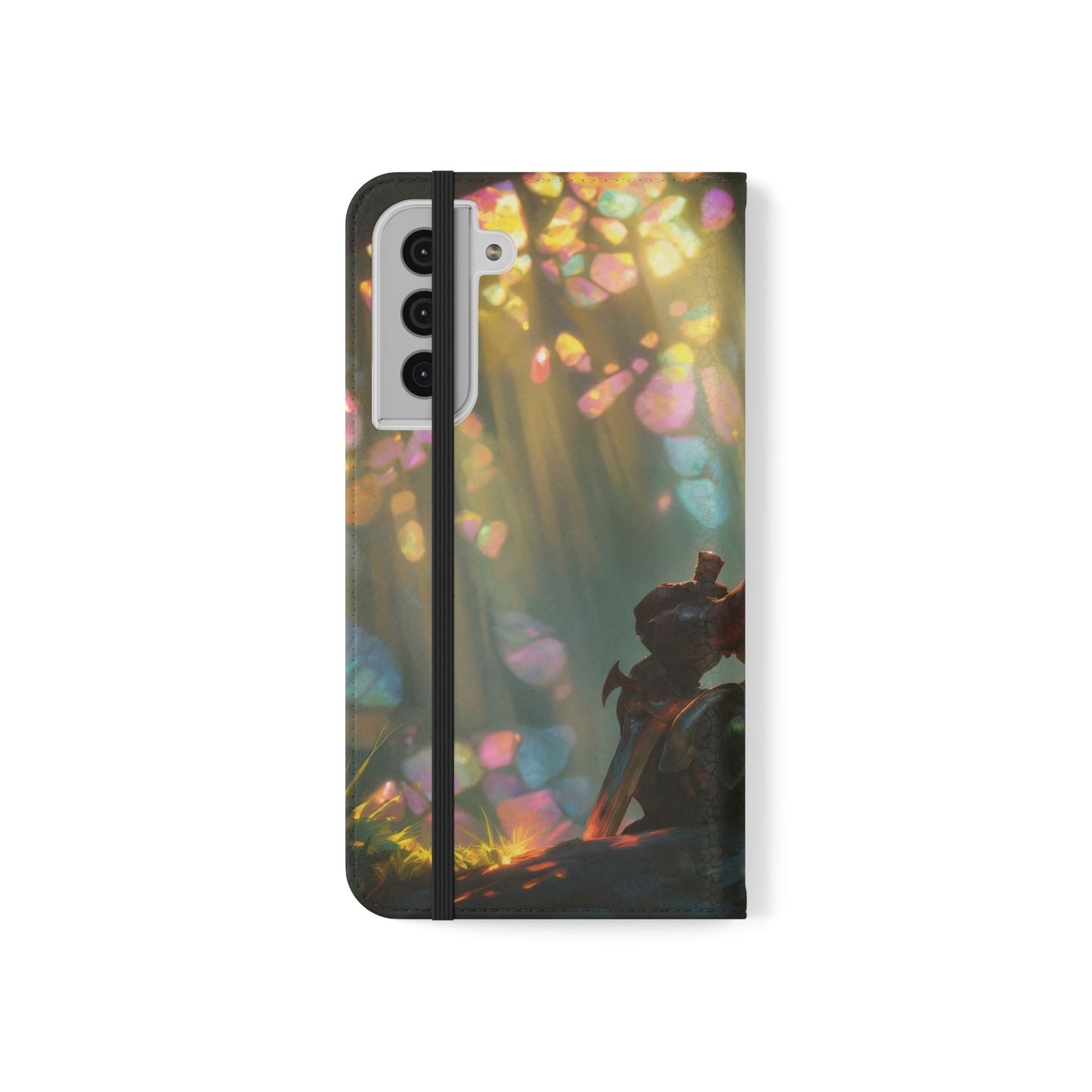 Crystal Grove Sentinel Flip Cases – Iridescent Forest Dawn Guardian