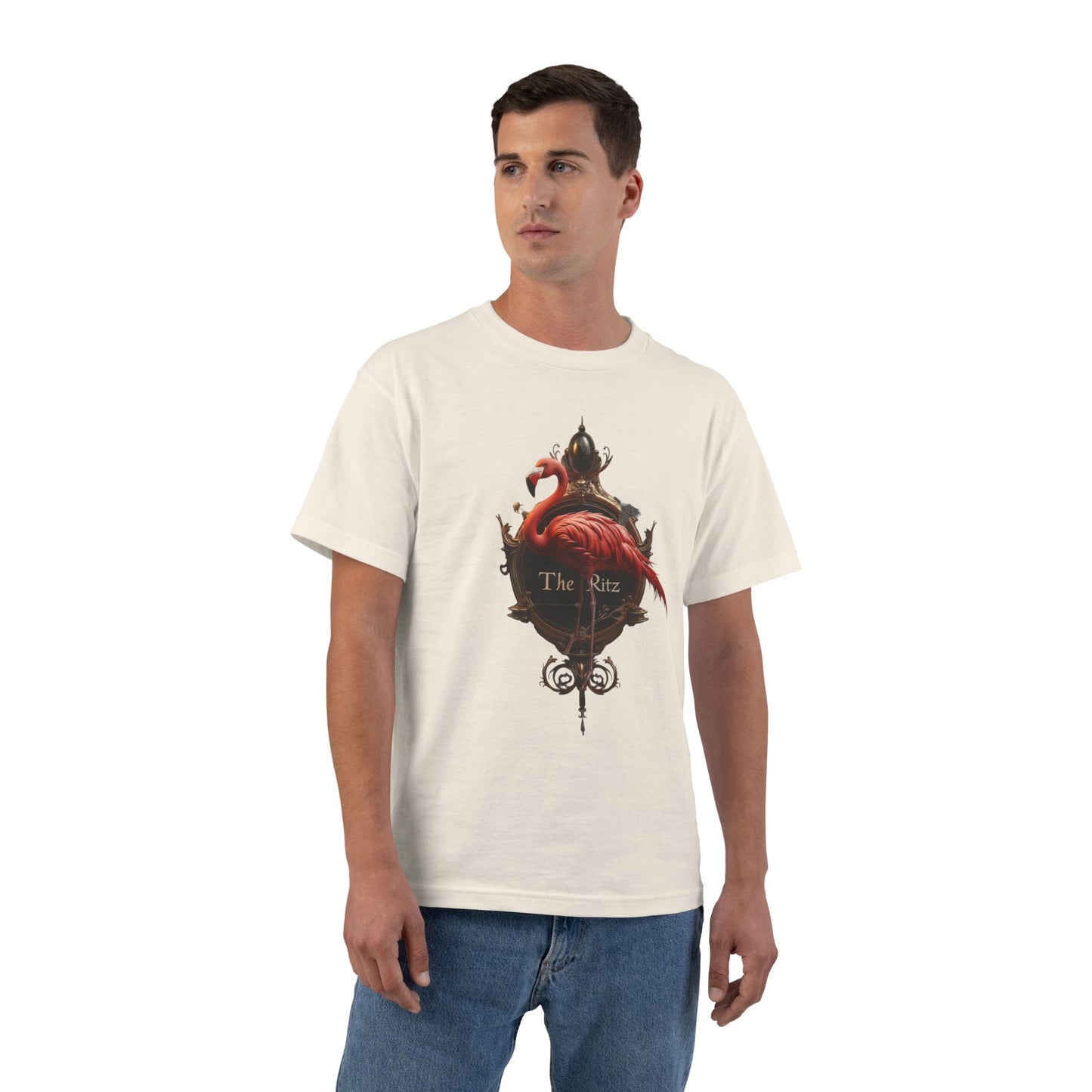 Regal Flamingo The Ritz Tee – Velvet Crimson & Antique Gold Ornate Frame