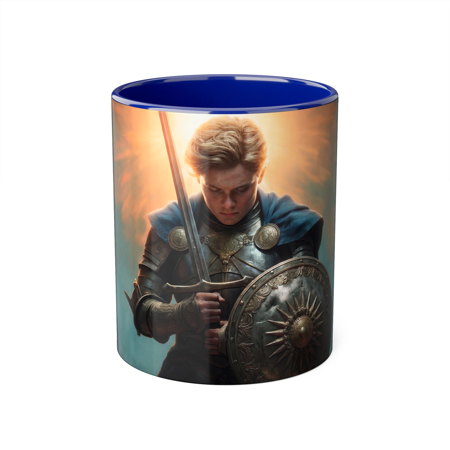 Dawn’s Edge Knight Mug – Radiant Armor & Sunburst Dawn