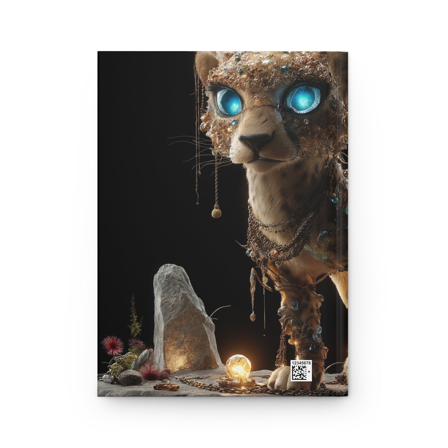 Crystal Jaguar Hardcover Journal Matte – Whimsical Guardian of the Stone Circle