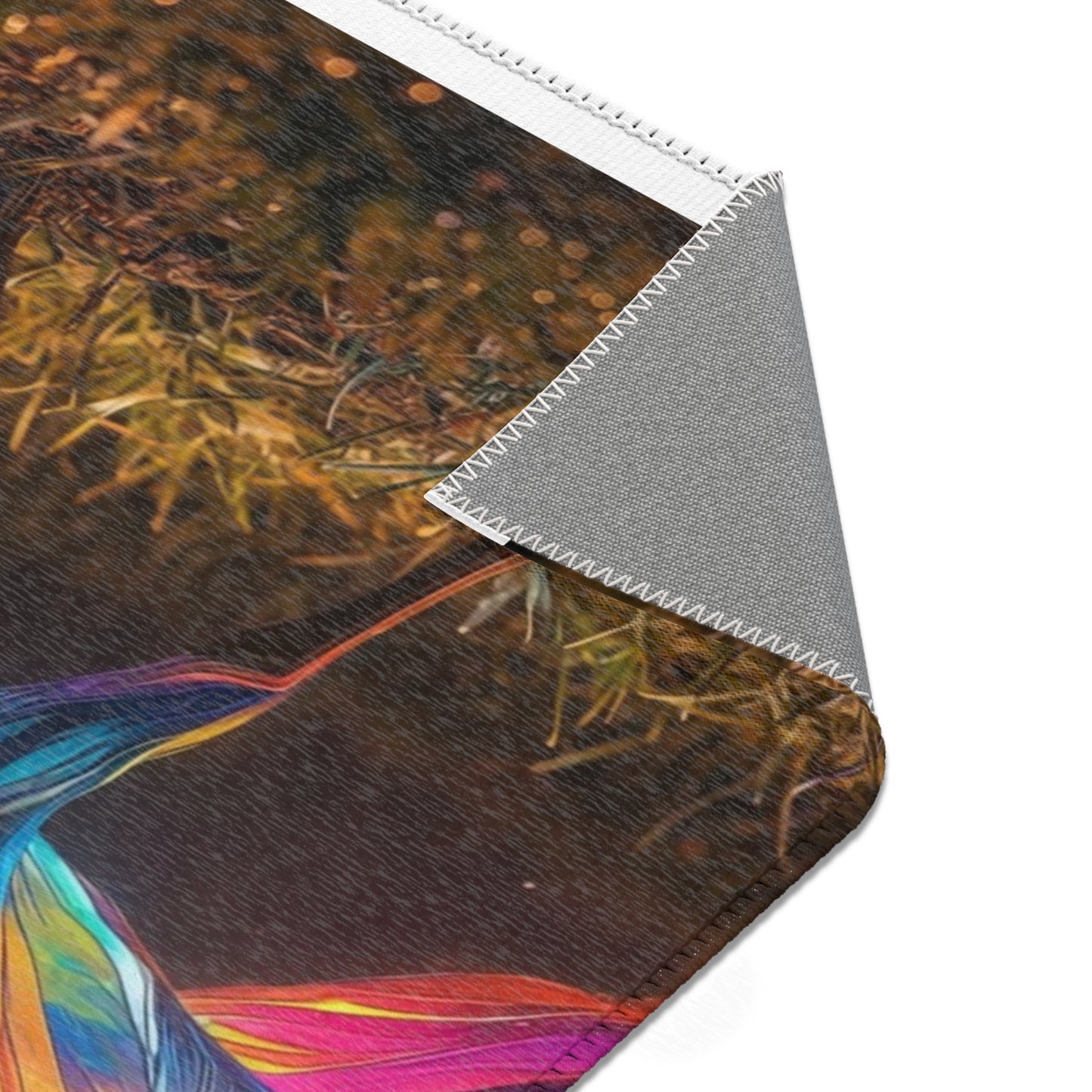 Chromatic Stag Area Rug – Luminous Forest Glade at Dusk