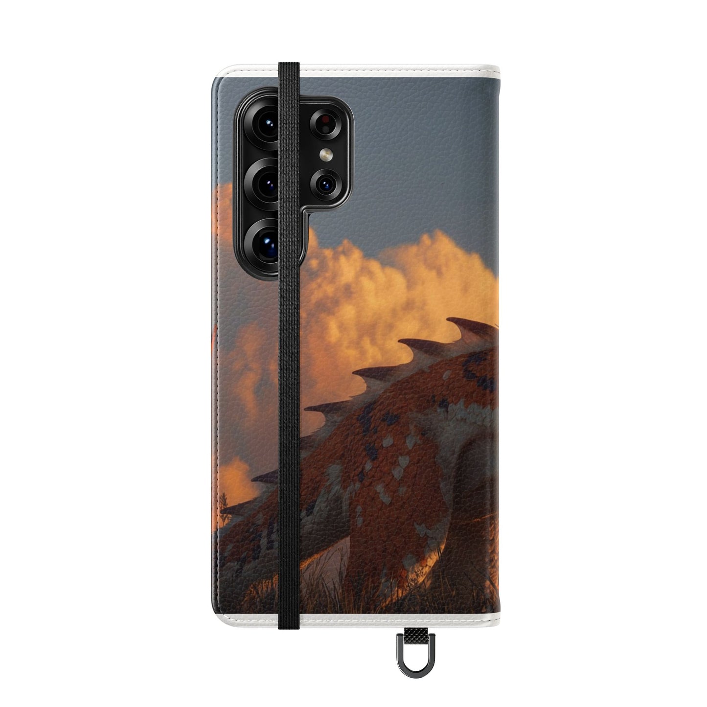 Gilded Dragon Flip Cases – Amber Sunset Guardian